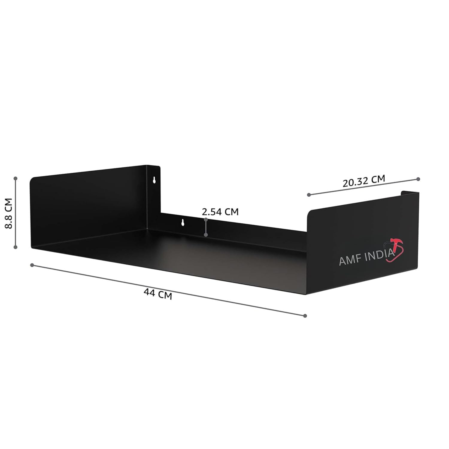 Heavy-Duty Wall Mount Metal U Shape Shelves for Home | Bookshelf CD DVD Storage Display Bookcase | Set of 2 | Black