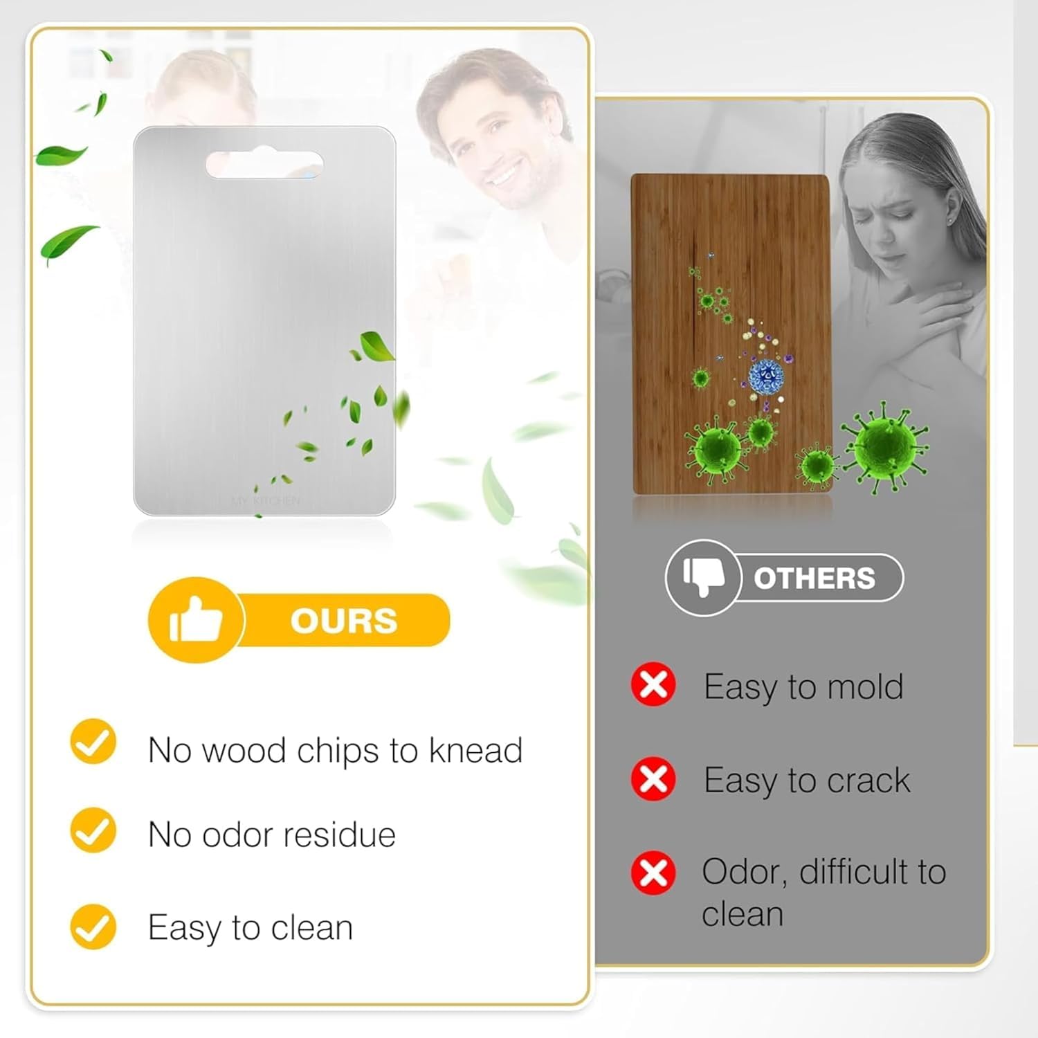 Large Stainless Steel Cutting Board for Kitchen Heavy-Duty Metal Chopping Board, Big Size Pad (35 cm X 24.5 cm)