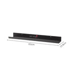 Metal Floating Wall Shelf Set of 2, U-Shape Wall Display Rack for Living Room, Bedroom, Kitchen Decor, Black, 63x13.8 cm