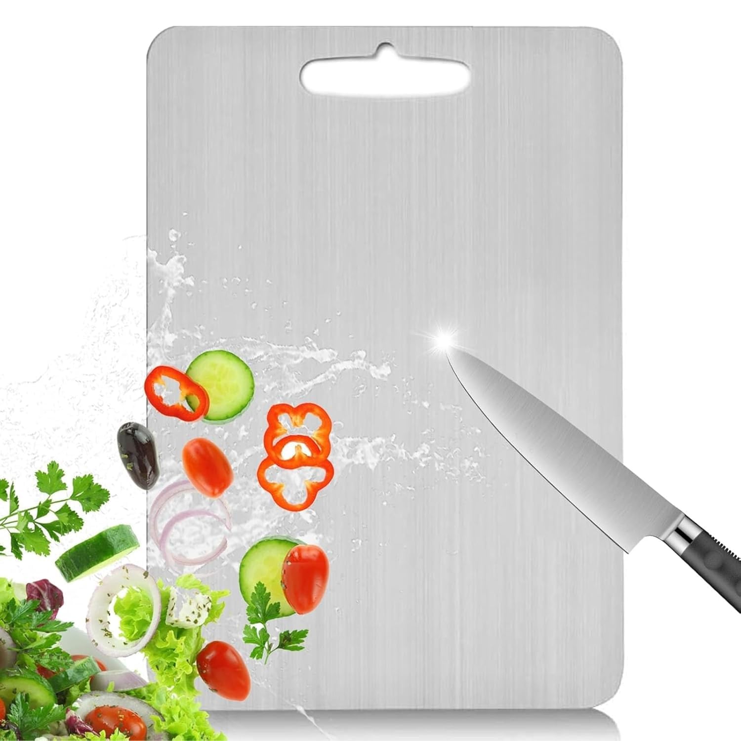 Large Stainless Steel Cutting Board for Kitchen Heavy-Duty Metal Chopping Board, Big Size Pad (35 cm X 24.5 cm)