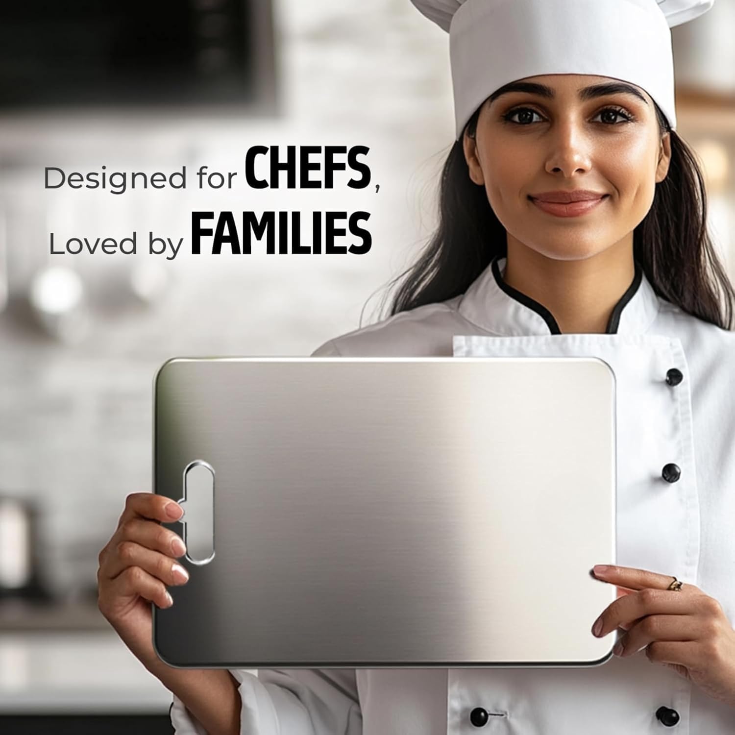 Large Stainless Steel Cutting Board for Kitchen Heavy-Duty Metal Chopping Board, Big Size Pad (35 cm X 24.5 cm)