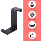 AMF INDIA Black Stainless Steel Over Door Hook for Clothes, Towels & Wreaths, Heavy-Duty Door Hanger for Kitchen & Bathroom (Pack of 6)
