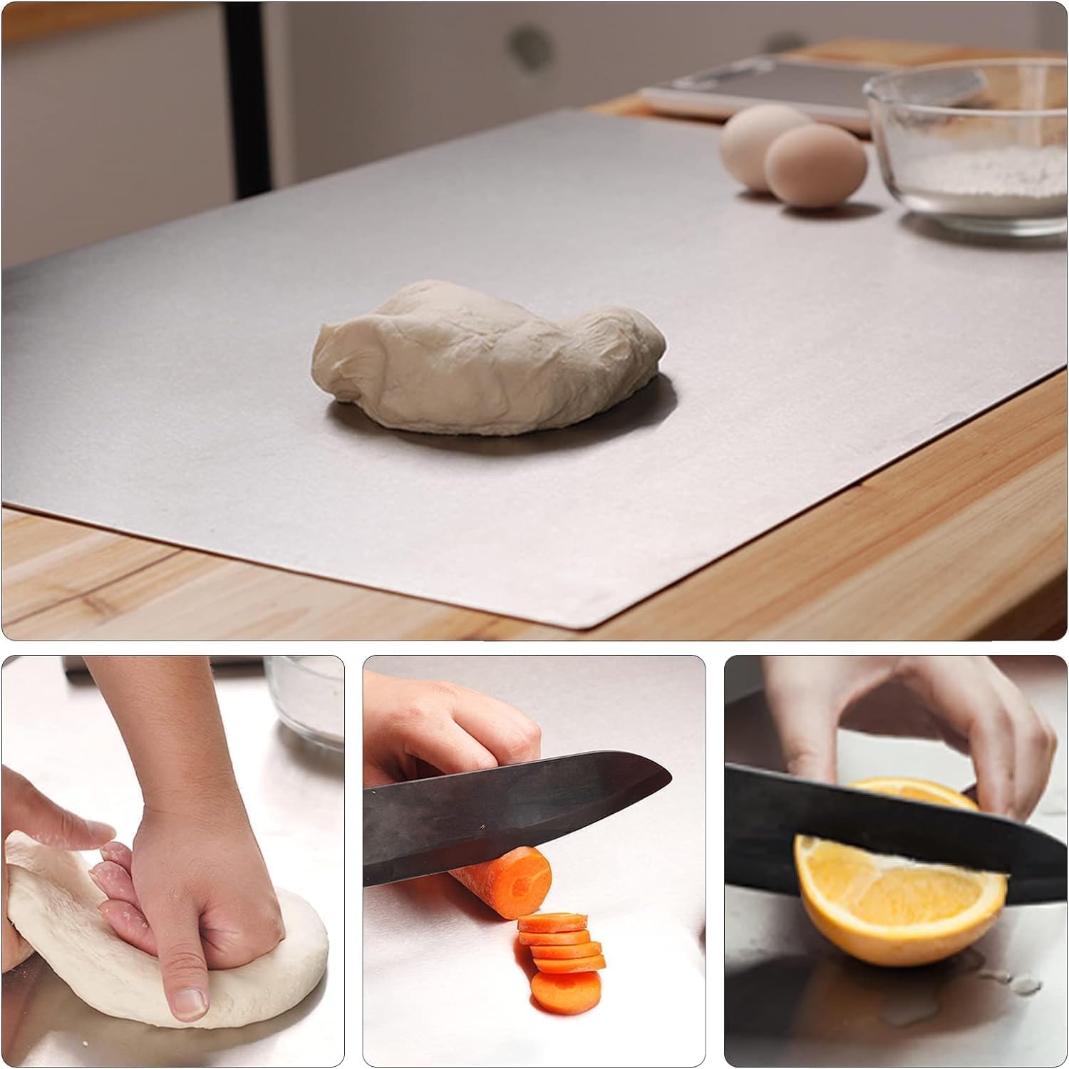 304 Stainless Steel Chopping Board for Kitchen | Large | Non-Slip | with Drip Lip | for Cutting Vegetables, Meat,Fish,Fruits | Rustproof | 35.8x30 cm