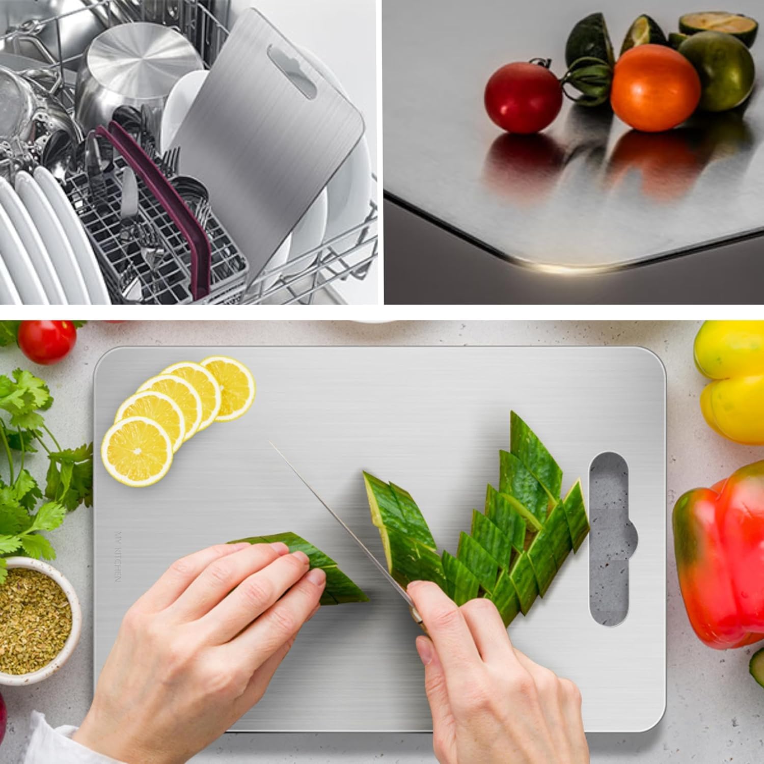 Large Stainless Steel Cutting Board for Kitchen Heavy-Duty Metal Chopping Board, Big Size Pad (35 cm X 24.5 cm)
